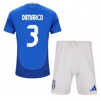 Camisa de time de futebol Itália Federico Dimarco #3 Replicas 1º Equipamento Infantil Europeu 2024 Manga Curta (+ Calças curtas)